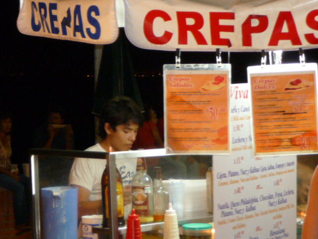 evening crepes along new malecon puerto vallarta